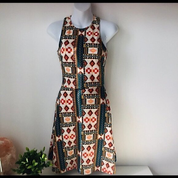 H&M Fit and Flare Aztec Dress  XS - Picture 2 of 6